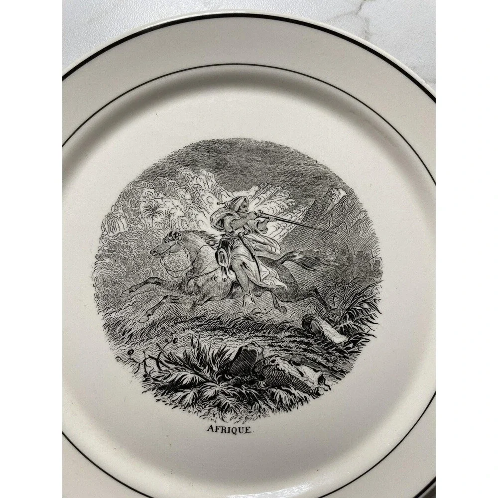 Vintage Villeroy Boch Black White Dessert Display Plate 7.5
